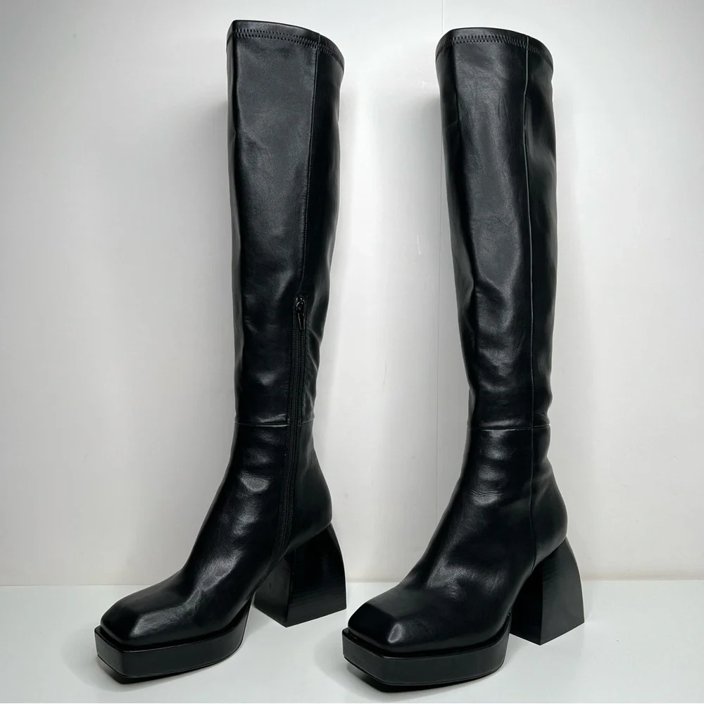 Jeffrey Campbell Black Over-the-Knee Platform Boots